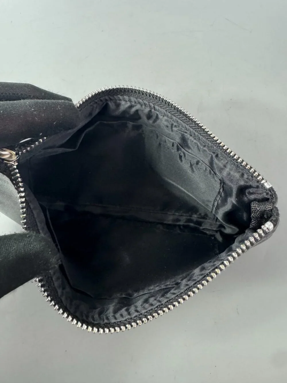 Black Bobbi black glasses design wristlet zipper pouch makeup bag